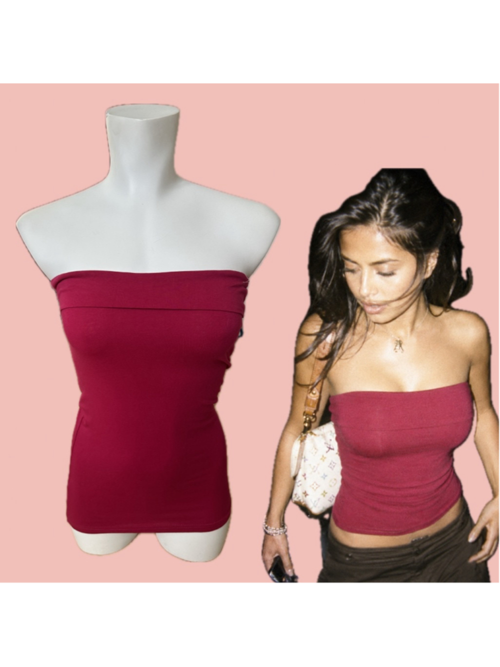 Women's Alcott Woman Basic Fuchsia Bandeau Top Size M